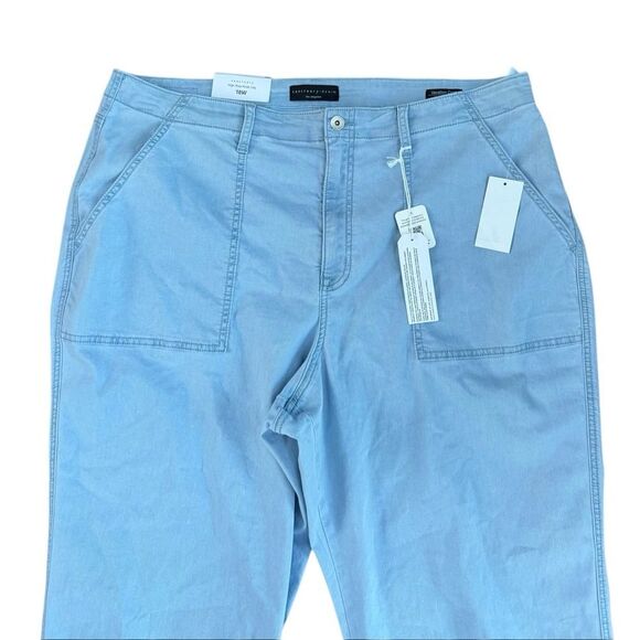 NWT Sanctuary Women's Vacation Crop High Rise Flare Leg Pants in Blue Size 18W - Picture 4 of 8